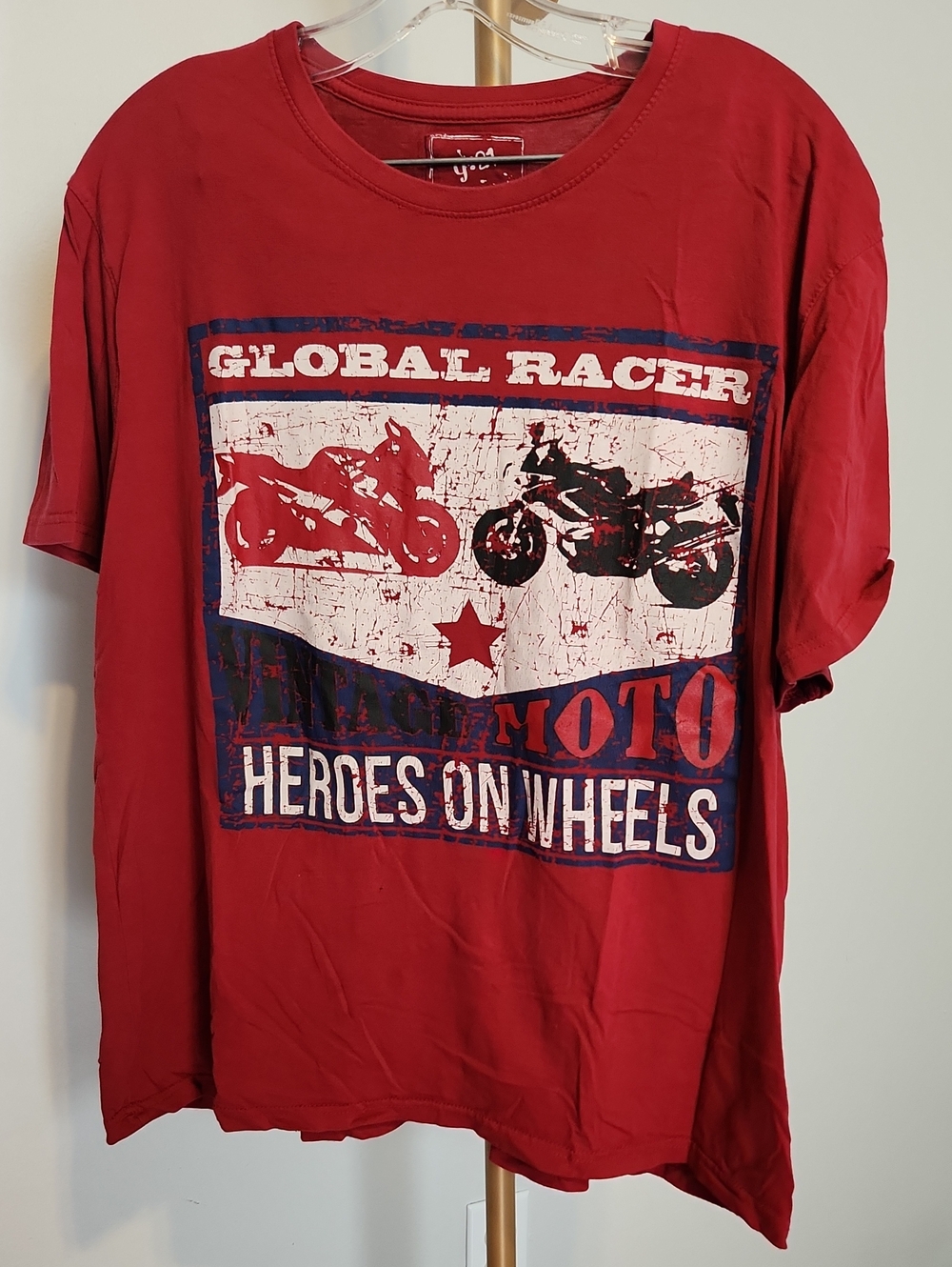 Red 'Global Racer' Motorcycle Graphic Tee